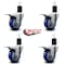 Service Caster 3.5'' Blue Poly Swivel 1-3/4'' Expanding Stem Caster Set Total Lock Brake, 4PK SCC-EXTTL20S3514-PPUB-BLUE-134-4 - alternate 3